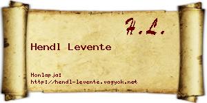 Hendl Levente névjegykártya